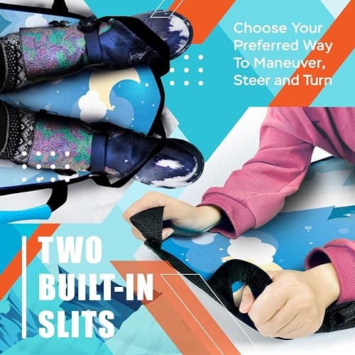 Sunlite Sports 45” Snow Sled – Foldable or Foam Style Toboggan for Kids & Adults, Reinforced Bottom, Durable Stitching & Ergonomic Handles – Lightweight & Portable Winter Sled thumbnail 6