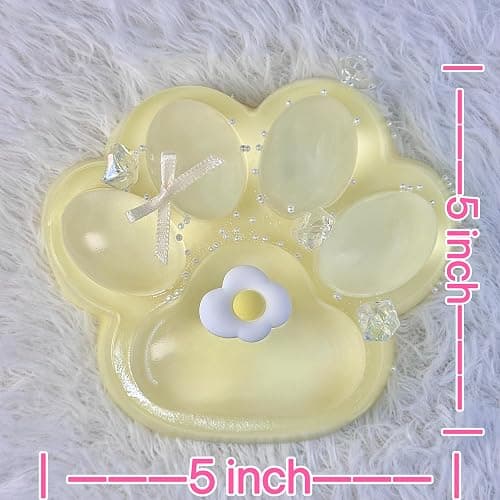 Pawfect Tail Big Taba Squishy Cat Paw, 5 in Large Paw Squeeze Toy for Stress Relief and Relax, Sticky Squishies Fidget Toys for Party Favors Novelty Things Birthday Gift (Yellow) thumbnail 2