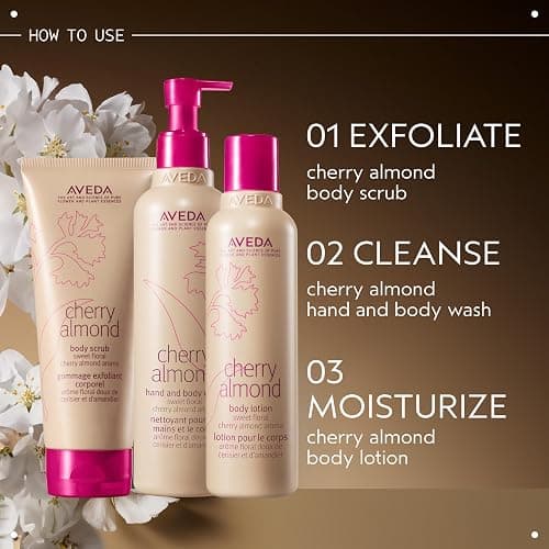 Aveda Cherry Almond Hand & Body Wash |with Sweet Almond Oil, Cherry Blossom Extract | Sweet Floral Aroma of Tonka Bean, Certified Organic Orange, Ylang Ylang | 97% Naturally Derived* thumbnail 6