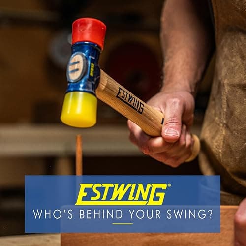 ESTWING Rubber Mallet - 12 oz Double-Face Hammer with Soft/Hard Tips & Hickory Wood Handle - DFH12 thumbnail 2