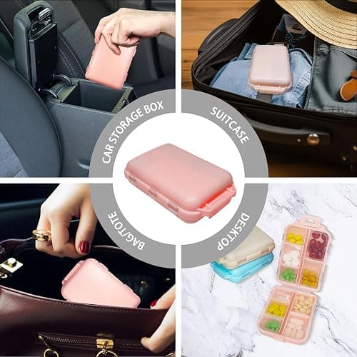 Pill Organizer with Medicine Labels 161 Labels Travel Daily Pill Container Mini Medication Organizer Storage Pill Organizer Travel Essentials Pill Case 7 Day (Blue, 1 Pack) thumbnail 9