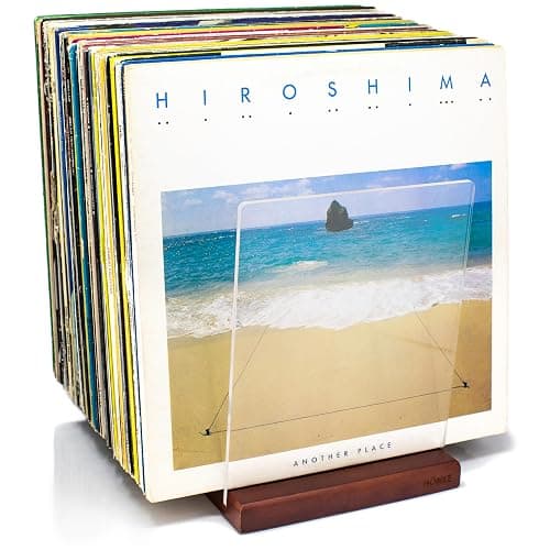 MÖNKE Rangement De Disques Vinyles - Un Support De Disques Au Design Minimal - Capacité De 60 Lp - S'adapte À Tous Les Décors (Marron) - Image 1