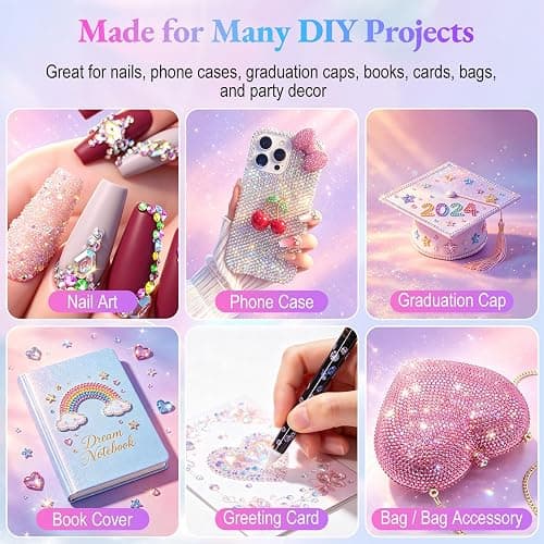 33000 Pcs 30 Colors Jelly Rhinestones for Bedazzling, 3mm Flatback Resin Rhinestones Kit, All-in-One Bedazzler Kit with 4 Pcs B7000 Jewelry Glue & Tools for DIY Crafts, Clothing, Nail Art, Gifts thumbnail 7