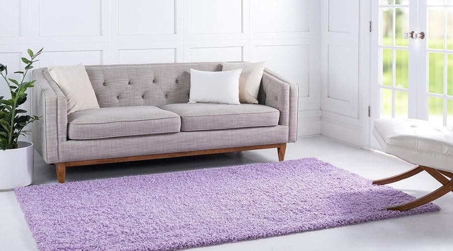 Bravich Lilac Lilac Shaggy Rug 80 x 150cm (2'7" x 4'11") 5cm Pile Medium Thick Fluffy Living Room Hessian Backed Washable thumbnail 4