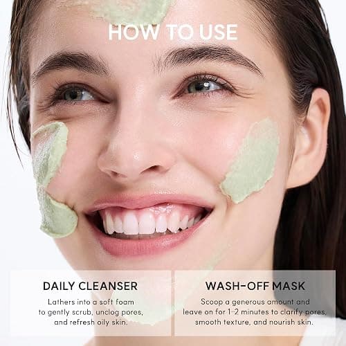 Arencia Korean Rice Mochi Face Cleanser - Face Wash, Gentle Scrub All in One for Deep Cleansing, Moisturizing, Pore Minimizing with Rice Water & Green Tea (4.23oz) thumbnail 8