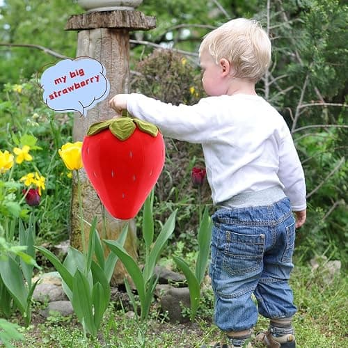 Cute Fruit Kids Pillow Stuffed Strawberry Plush Pillows Super Soft Girls Pillows Cushion Seat for Kids Toys (Red,7.8"/20cm) 1 Count (Pack of 1) thumbnail 2