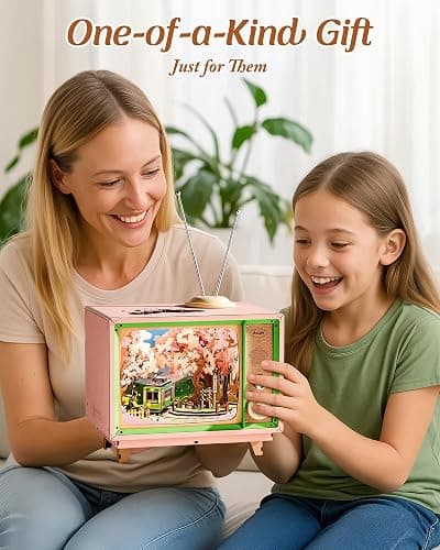 Rolife 3D Wooden Puzzles for Adults DIY Book Nook Kit 16" Japanese Cherry Blossom Music Box Toy Building Set Home Decor Gifts for Girls Boys Adults (Sakura Dreamy Tour) thumbnail 8