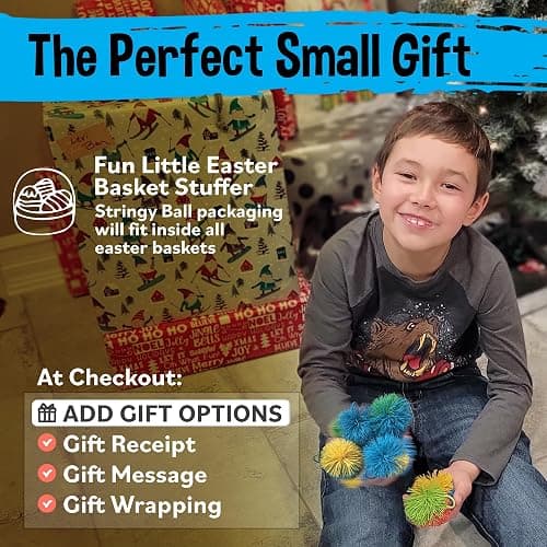 Stringy Balls & Sensory Toys 8 Pack - Valentines Day Gifts for Kids Ages 3 4 5 6 7 8 + Year Old Easter Basket Stuffers - Best Toddler Valentines Day Gifts for Boys & Girls - Monkey Balls Fidget Toys thumbnail 6