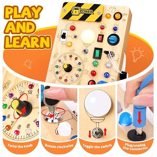 Grarain Busy Board for Toddlers - Montessori Educational Toy for 1-3 Year Old Boys & Girls | Travel-Friendly Sensory Learning Activity | Ideal for Kids with Autism(Clocks Busy Board) thumbnail 3