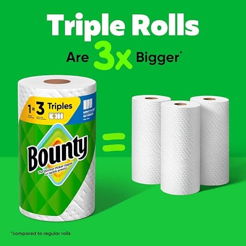 Bounty Select-A-Size Paper Towels, White, 8 Triple Rolls = 24 Regular Roll thumbnail 2
