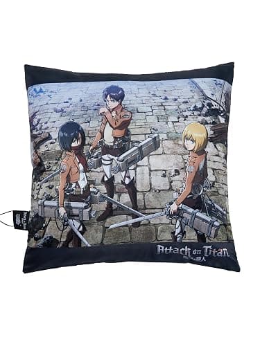 Micotaku Officially Licensed Attack on Titan 3-Print Cushion Cover Set, No Insert - Image 1