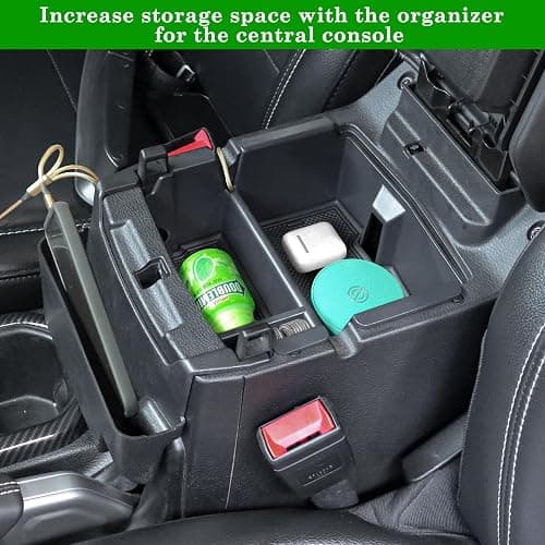 Eamplest Center Console Organizer for Jeep Wrangler & Gladiator 2024-2026 | Fits JL JLU 4XE JT, 4PCS, Interior Accessories, Gear Shift Side Tray, Armrest Storage Box, Easy Install, Legroom Friendly thumbnail 4