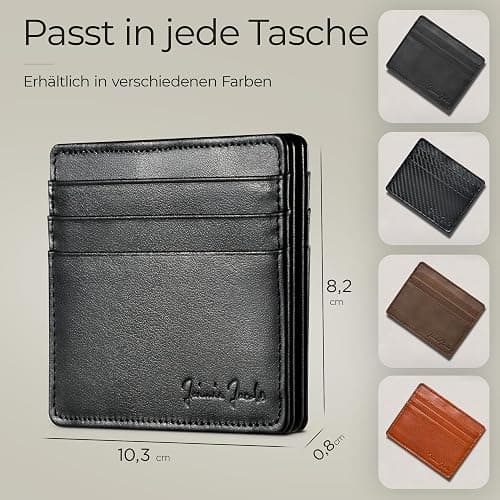 Jaimie Jacobs Flap Boy Slim Magic Wallet ohne Münzfach (Vegan Schwarz) | Dünner Geldbeutel, 8-16 Karten, Geldscheine, Magic-Flap, 0,8 cm dünn, TÜV-RFID-Schutz & echtes Leder thumbnail 6