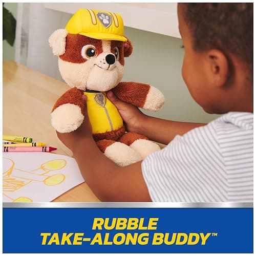 GUND PAW Patrol Official Rubble Take Along Buddy Plush Toy, Premium Stuffed Animal for Ages 1 & Up, Yellow/Brown, 13” thumbnail 3