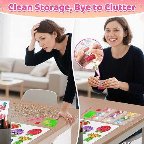 sinceroduct 60 Pcs 5D Diamond Art Stickers for Kids, 6 Theme Designs Diamond Art Kits and Diamond Painting for Kids, Diamond Art Accessories Best Gift for Girls Boys thumbnail 7