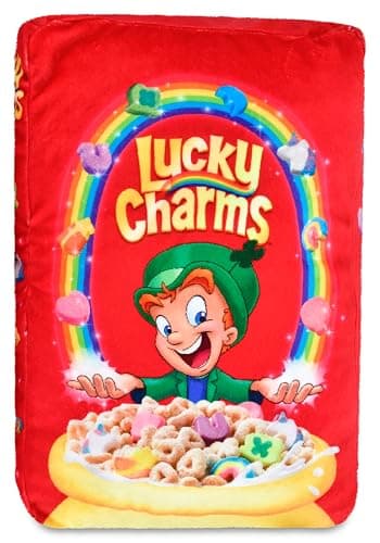 iscream Lucky Charms Cereal 14" x 10" Pillow Set with 8 Plushie Marshmallow Charm Mini Pillows thumbnail 4