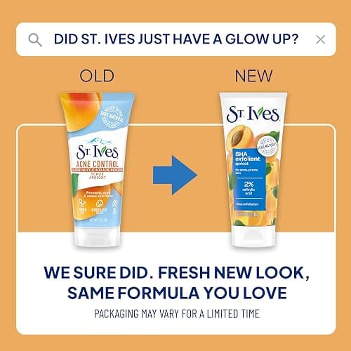 St. Ives Acne Control Face Scrub Deeply Exfoliates and Prevents Acne for Smooth, Glowing Skin Apricot Made with Oil-Free Salicylic Acid Acne Medication, Made with 100% Natural Exfoliants 6 oz - White - 6 Ounce (Pack of 1) thumbnail 3