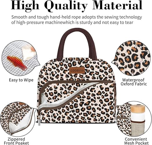 Coobiiya Lunch Box Lunch Bag for Women Adults Men, Reusable Cute Lunch bag - Leakproof, Insulated Lunch Box Tote with Large Capacity, Cooler Container for Work/Travel/Office thumbnail 4