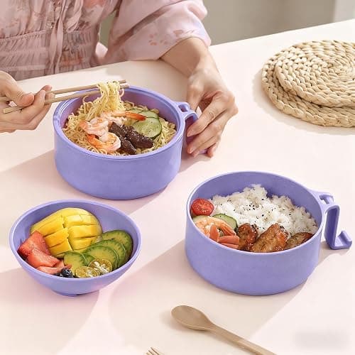 Layron Ramen Cooker Ramen Bowl Set with Chopsticks Microwave Noodle Bowl College Dorm Room Essentials for Girls for Boys Apartment Essentials-Blue thumbnail 8