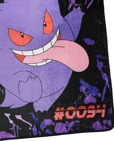 Pokemon Gen 1 Gengar Trading Card Pokedex Throw Blanket - 46" x 60" Cozy Soft Fleece Throw Blanket for Bed Couch thumbnail 3