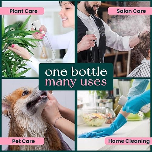 BeautifyBeauties Hair Spray Bottle – Ultra Fine Continuous Water Mister for Hairstyling, Cleaning, Plants, Misting & Skin Care (Clear) thumbnail 6