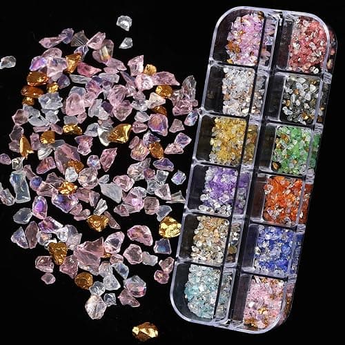 ROFIBUT Nail Charms, Multi Shape Nail Rhinestones Kit 3D Multi Shape Nail Gems Colorful Butterfly Flowers Nail Crystals Flat Back Nail Pearls for Nail Art Supplies DIY Accessories 6 Boxes thumbnail 2