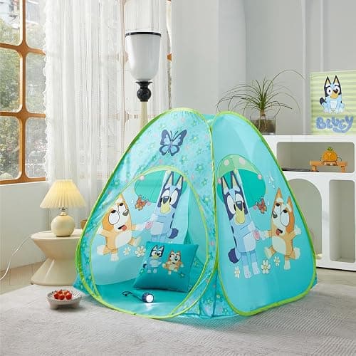 Bluey 3-Piece Adventure Slumber Set – Pop-Up Play Tent, Pillow & Flashlight, Fun Indoor Playhouse for Kids Ages 3+, Perfect for Sleepovers, Camping, or Bedroom Play - Bluey thumbnail 2