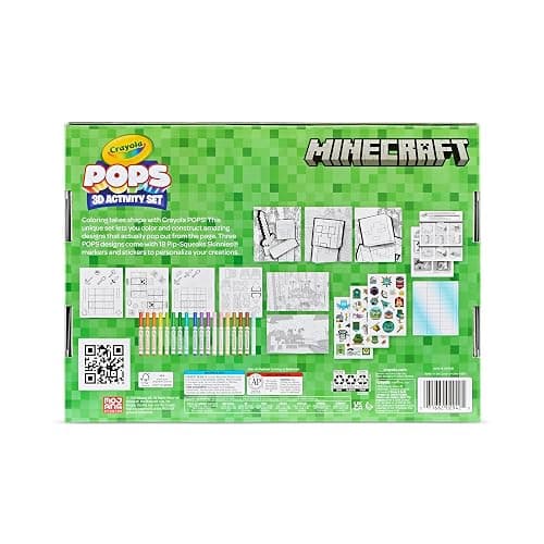 Crayola Minecraft POPs 3D Art Kit for Kids, Create 3D Characters, Coloring Activity Set with Markers & Stickers, Minecraft Toys, Gift for Boys & Girls thumbnail 4