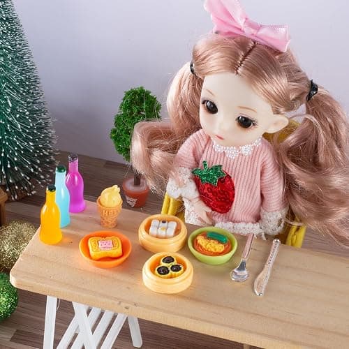 150Pcs Miniature Food Drinks Bottle Toys Mixed for Dollhouse Kitchen Accessories Mini Play Fake Resin Pretend Game Party Tableware 1/12 Doll House Bread Cake Models Micro thumbnail 3