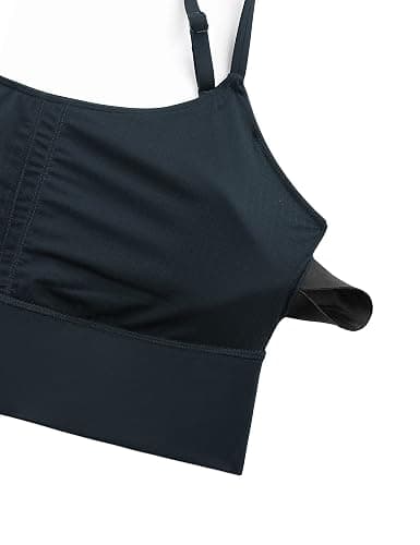 CRZ YOGA Adjustable Longline Sports Bra for Women - V Back Wireless Workout Padded Yoga Camisole Cropped Tank Tops thumbnail 4