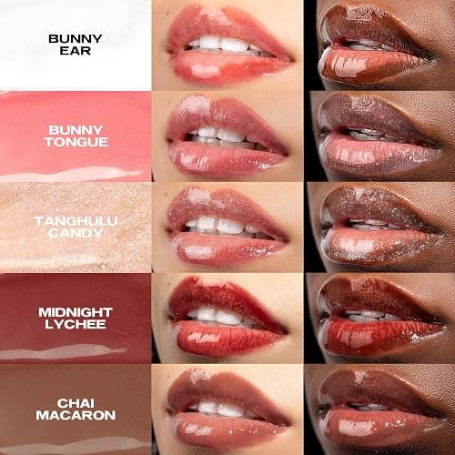 Sacheu Lip Elixir Nourishing and Hydrating Lipgloss — Moisturizing Plumping Lip Gloss Enriched with Collagen, Non-Sticky Lip Color Smooth High-Shine Finish, Vegan & Cruelty-Free, Clear & Sheer Pink thumbnail 2