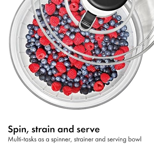 OXO Good Grips Salad Spinner | Lettuce Spinner | Fruit Washer | Fruit Washing Bowl with Strainer | Vegetable Cleaner | Salad Cleaner | Lettuce Washer | 6.22 Quart Capacity thumbnail 6