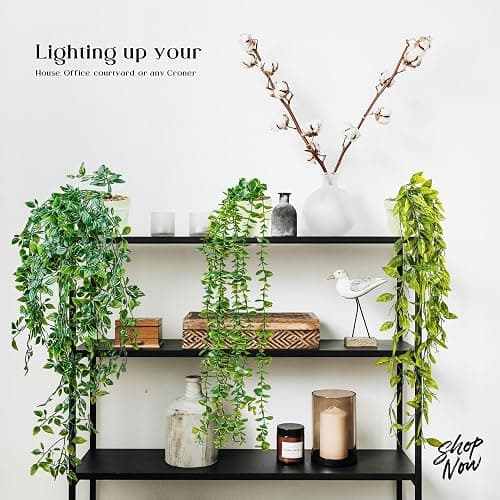 DREAMS 21 3-pack Fake Hanging Plants Artificial Indoor/Outdoor | Hanging Plants for Room Decor, Wall Shelf, Patio Garden thumbnail 8