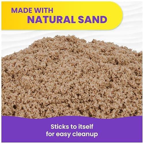 Kinetic Sand, 3lbs Beach Play Sand, Moldable Sensory Toys for Kids, Resealable Bag (Packaging May Vary), for Ages 3 and up thumbnail 4