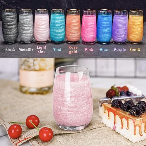 NiHome Edible Food-Grade Glimmer Powder Glitter Luster Dust Metallic Food Decorating Sprinkle Glimmery Dust for Drink Wine Beverage Cake Candy Dessert Bakery Restaurant Vegan (0.18oz/5g, Light Pink) thumbnail 3