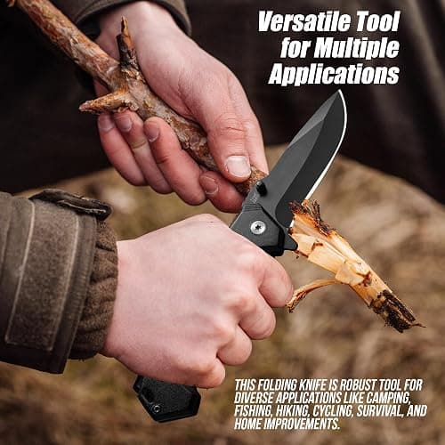 AOSILEY Pocket Folding Knife with Stainless Steel Point Lock Blade Knives and Lightweight Lockback Multi-Tool for Camping, Outdoor, Hunting，Survival and EDC thumbnail 4
