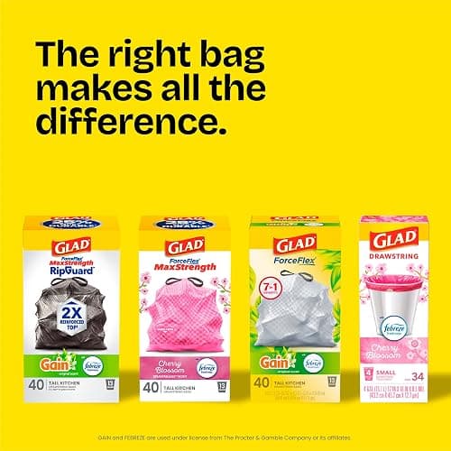 Glad ForceFlex Tall Kitchen Trash Bags, 13 Gallon, Fresh Clean, 140 Count (Package May Vary) thumbnail 10