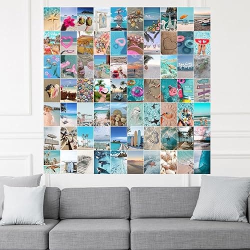XZZ 70pcs beach Wall Decor Posters for Bedroom, Wall Collage Kit Aesthetic Pictures,outer banks Photo Collage Kit 4x6 inches Wall Art Posters，Decorative Paintings For Teenage Girls Bedroom Dormitory thumbnail 4
