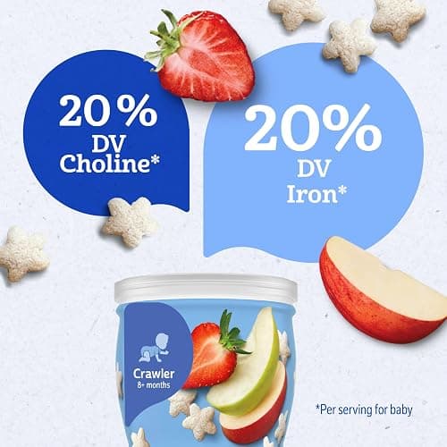 Gerber Stage 3 Baby Snacks, Strawberry Apple Puffs, Puffed Grain Snack, Baby Led Feeding, Iron & Choline, Strawberry Apple Puffs Snacks thumbnail 5