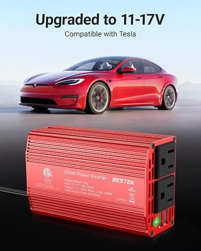 BESTEK Power Inverter DC 12V to AC 110V - 300W Car Plug Adapter Outlet with 4.8A Dual USB Fast Charging Port - Car Charger Cigarette Lighter Adapter for Phone, Laptop on Road Trip - Aluminum Housing thumbnail 6