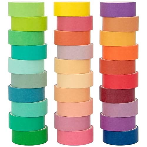 Washi Tape Set 30 Rolls, Decorative Tape, Colored Tape, Scrapbook Tape, Craft Tape for Scrapbook Supplies, Journaling, Washy Tape, Washy - Image 1
