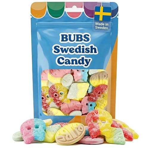 Bubs Swedish Candy Mix - Big Ovals, Skulls, and More - Sweet and Sour Swedish Gummies - 1 Pound of Godis From Sweden - Image 1