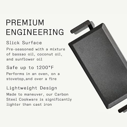 Made In Cookware | Carbon Steel Griddle | Professional Cookware | Crafted in Sweden | Induction Compatible thumbnail 4