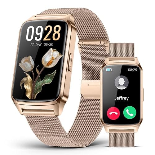 paybay Fitness Tracker Watch for Men Women, Activity Tracker for iPhone and Android with Step Counter, Calorie, Sleep Monitor, 110+ Sports Modes, IP68 Waterproof Smartwatch (Minimalist, Gold, 1.57) - Image 1