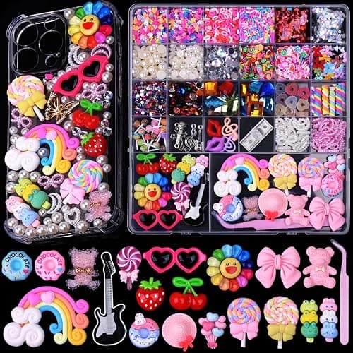 DIYCICO 3980 Pcs Junk Case Charms Kit for Phone Case,Slime Craft,Cute Nail Art Charms - Image 1