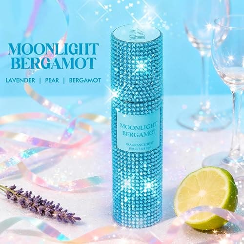 Body Spray for Women, Moonlight Bergamot, Bling Fragrance Mist, 3.4 fl oz | Sparkling Crystal Rhinestone Embellished Body Mist thumbnail 2