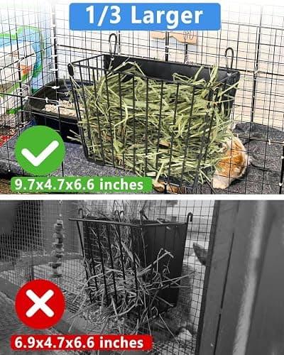 X Large Rabbit Hay Feeder Guinea Pig Hay Feeder Metal Frame Bunny Hay Holder Guinea Pig Hay Holder for Bunny, Guinea Pigs, Chinchillas, Small Animals (1 Pack) thumbnail 2