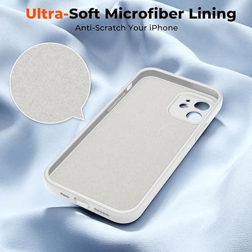 SUPFINE Designed for iPhone 11 Case,Premium Liquid Silicone with [Soft Anti-Scratch Microfiber Lining][Upgraded Camera Protection] Slim Shockproof Protective Phone Case for Men Women Girls,White thumbnail 5