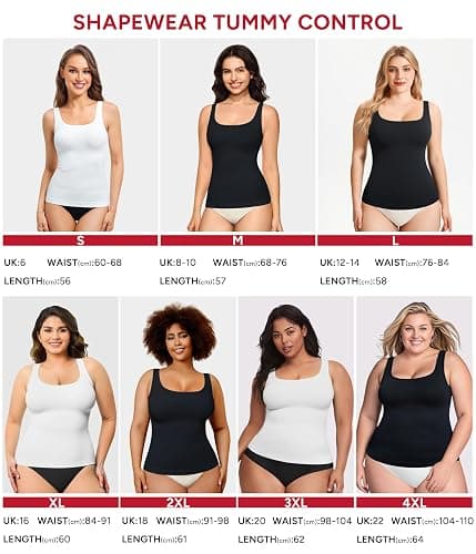 Nebility Shapewear Tank Top for Women Tummy Control Shaping Camisole Tops Slimming Seamless Compression Vest with Wide Straps thumbnail 6