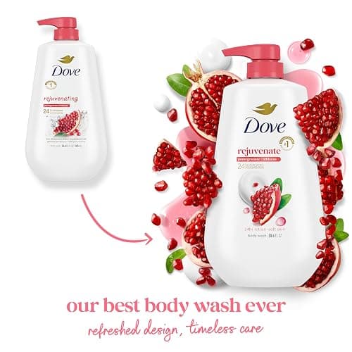 Dove Body Wash with Pump Rejuvenate Pomegranate & Hibiscus for 24hr Lotion-Soft Skin Moisturizing Skin Cleanser with No Sulfates No Parabens 30.6 Oz thumbnail 4
